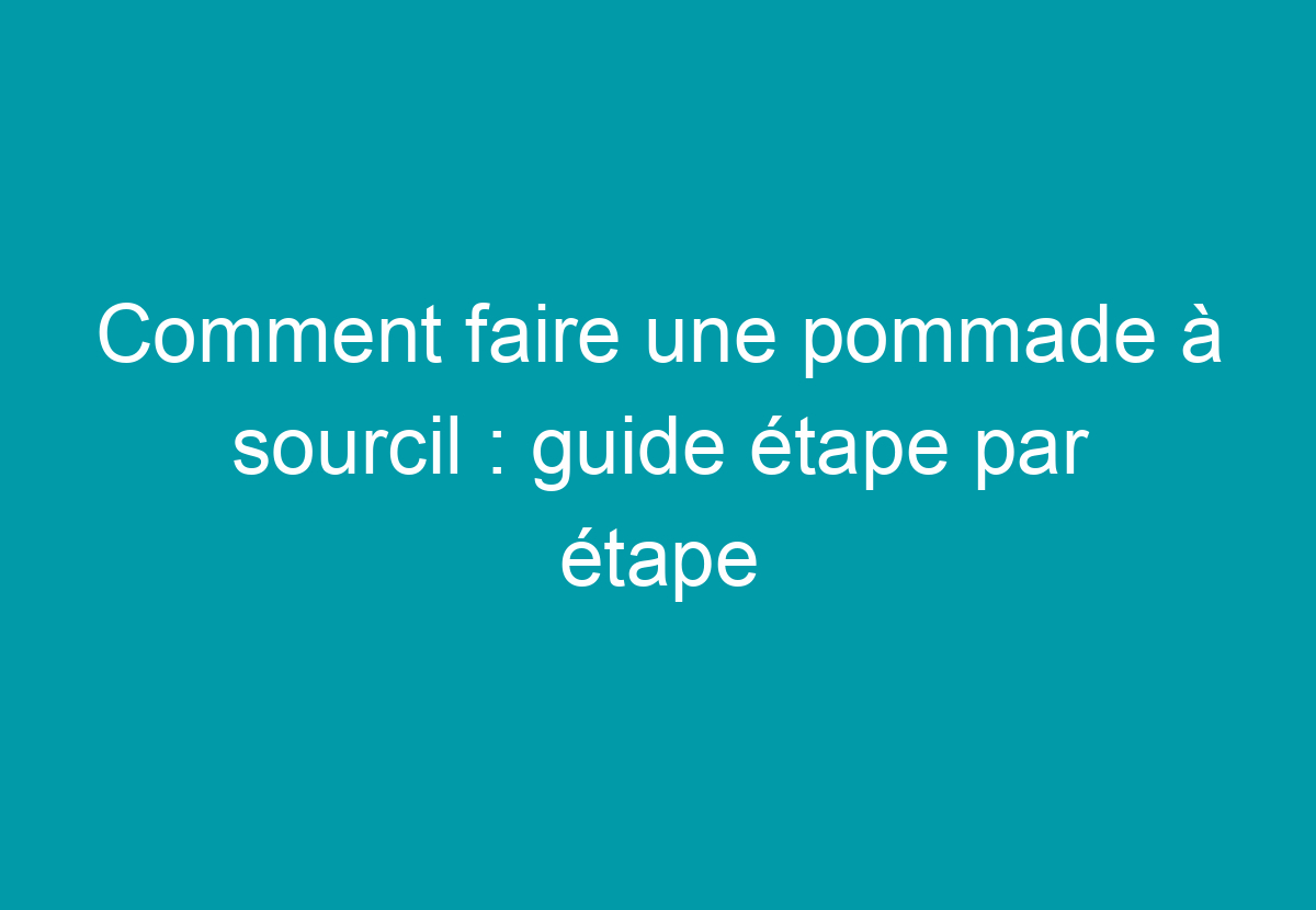 Comment Faire Une Pommade Maison Pour L'arthrose Des Genoux